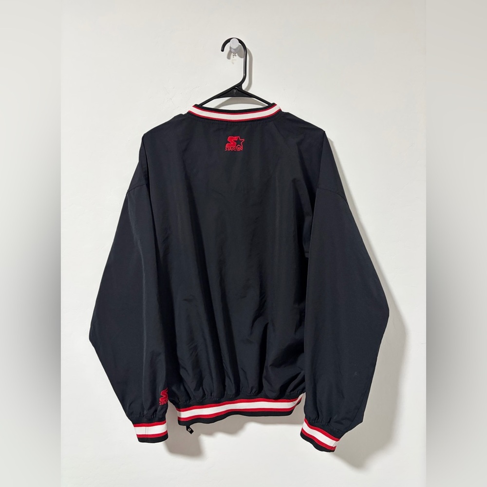 Vintage Chicago Blackhawks Starter Windbreaker Pullover - Mens size Large Korea - Picture 6 of 7